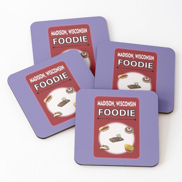 Item preview, Madison, Wisconsin - Foodie - Rusty Red Background designed and sold by ThisNThatImages.