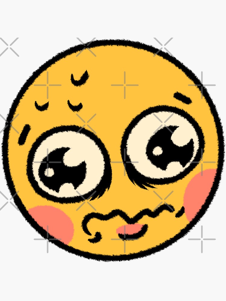 Cute nervous cursed emoji - Cursed - Sticker