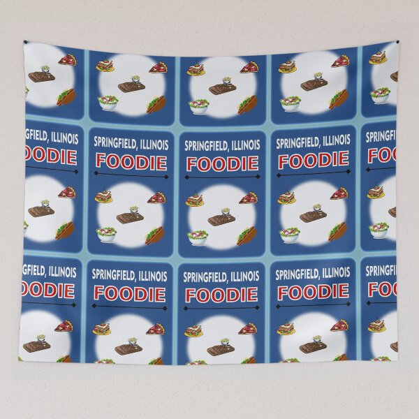 Item preview, Springfield, Illinois - Foodie - Light Blue Background designed and sold by ThisNThatImages.