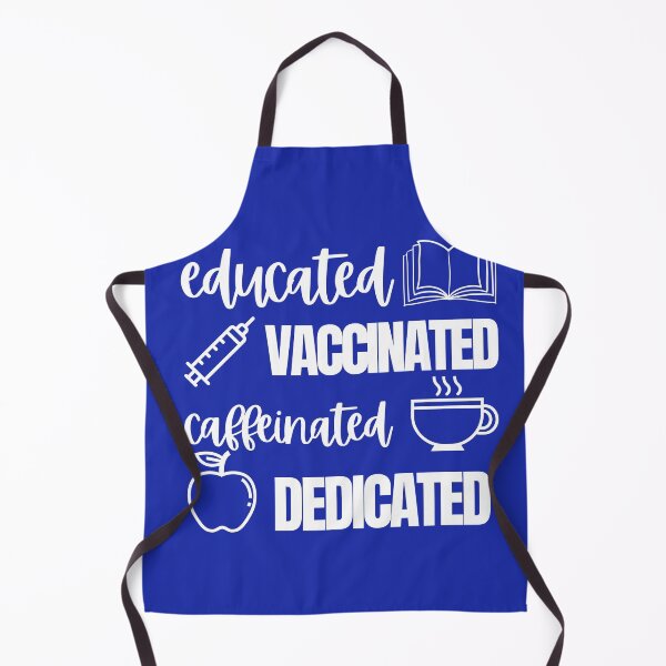 Item preview, educated vaccinated caffeinated dedicated teacher designed and sold by Hey-Nice-Shirt.