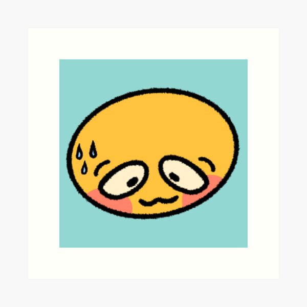 Blushing cursed emoji Sticker for Sale by Shred-Lettuce