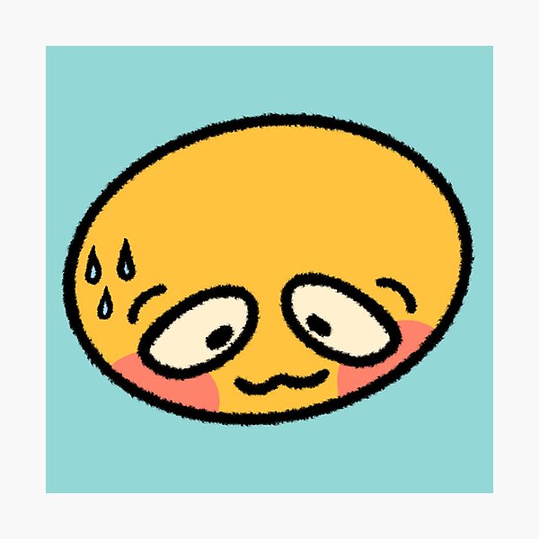 Blushing cursed emoji Sticker for Sale by Shred-Lettuce