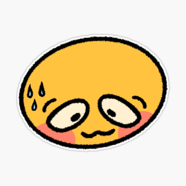 Cursed Emoji Sticker Blushing Sticker for Sale by aliinanadeem