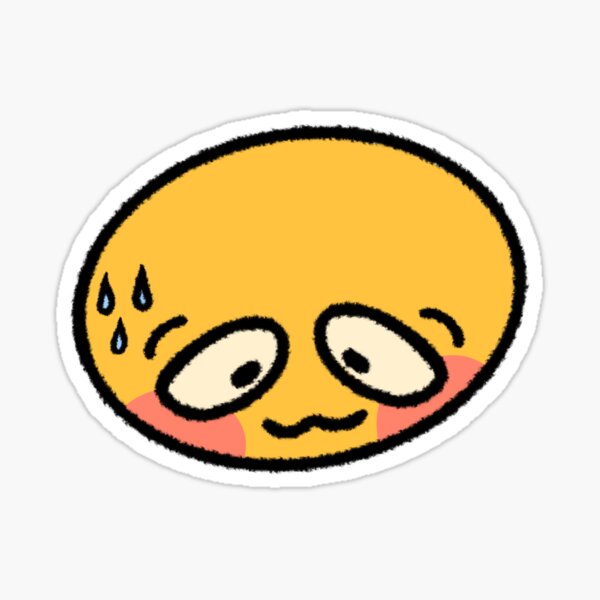 Blushing cursed emoji Sticker for Sale by Shred-Lettuce