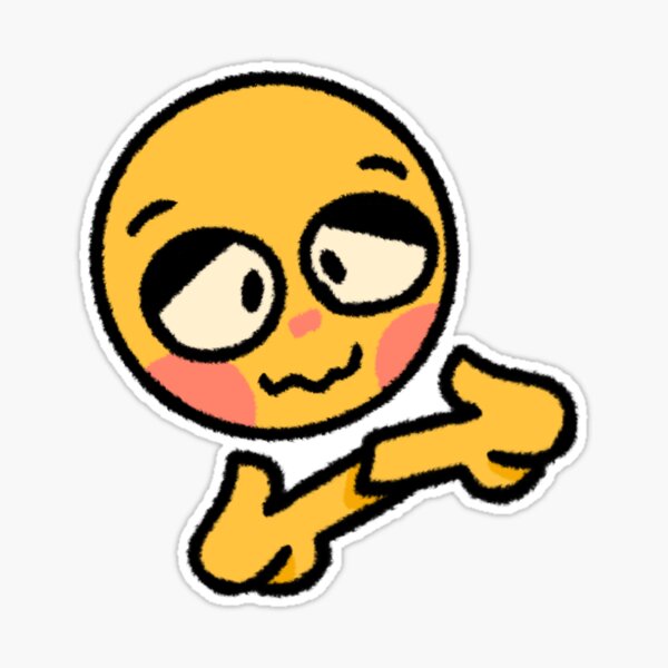 Blushing cursed emoji Sticker for Sale by Shred-Lettuce