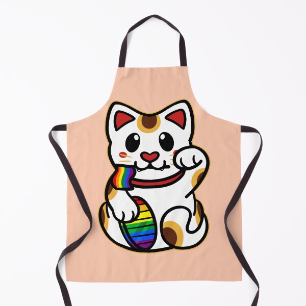 Item preview, LGBTQ+ Pride Lucky Cat - Rainbow Flag designed and sold by leashonlife.