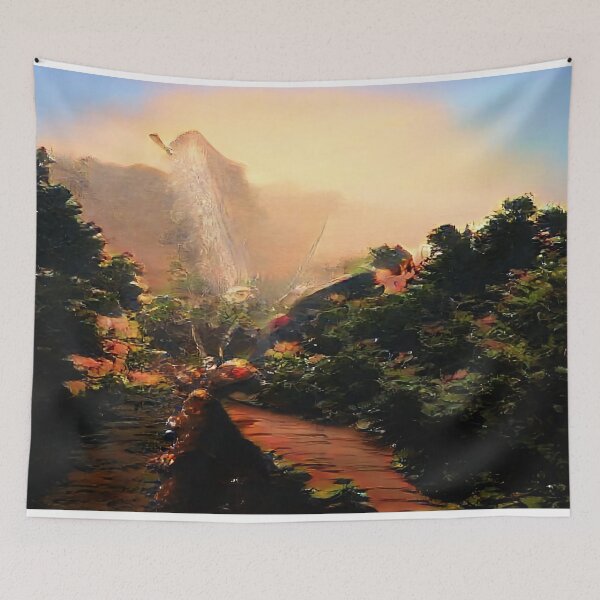 Item preview, Solarpunk Abstract Warm Sunset designed and sold by BioDigital-Jazz.