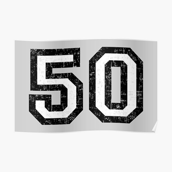 "Number 50 (vintage black and white) 50th birthday" Poster for Sale by