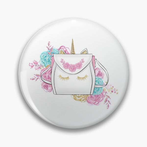 Item preview, Unicorn fashion bag and flowers illustration designed and sold by Lalanacliparts.