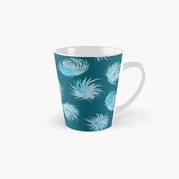 Rain flowers on teal watercolor pattern Tall Mug