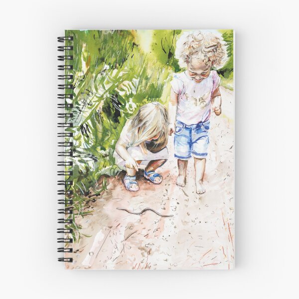 Item preview, Art print children slow worm nature drawing illustration designed and sold by Anna Härtelt.