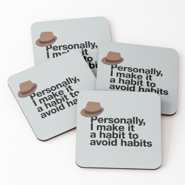 Item preview, If in doubt quote Raymond Reddington: "Personally, I make it a habit to avoid habits" quote with Fedora hat designed and sold by TrueType.
