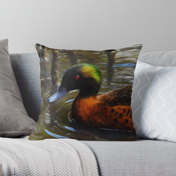 Chestnut Teal Throw Pillow