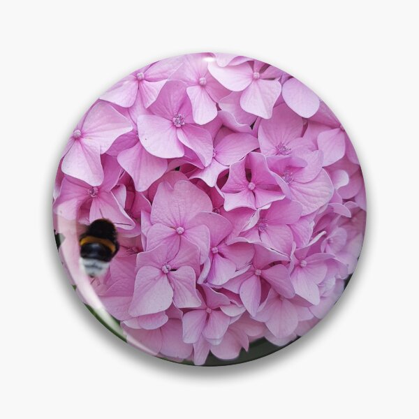 Item preview, Pink hydrangea and bumblebee photography print designed and sold by orangerinka.