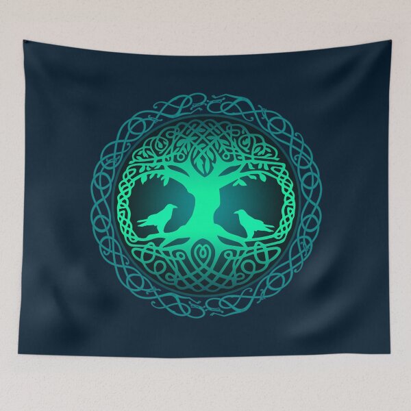 Item preview, Yggdrasil Celtic Tree of Life Huginn Muninn Viking Tattoo designed and sold by aronia.