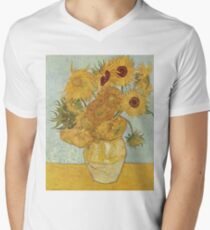 Sunflowers by Vincent Van Gogh Men's V-Neck T-Shirt