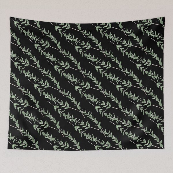 Item preview, Watercolor Eucalyptus Leaves on black designed and sold by adiosmillet.