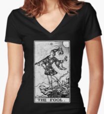 The Fool Tarot Card - Major Arcana - fortune telling - occult Women's Fitted V-Neck T-Shirt
