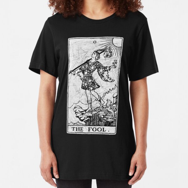 The Fool Tarot Card - Major Arcana - fortune telling - occult Slim Fit T-Shirt