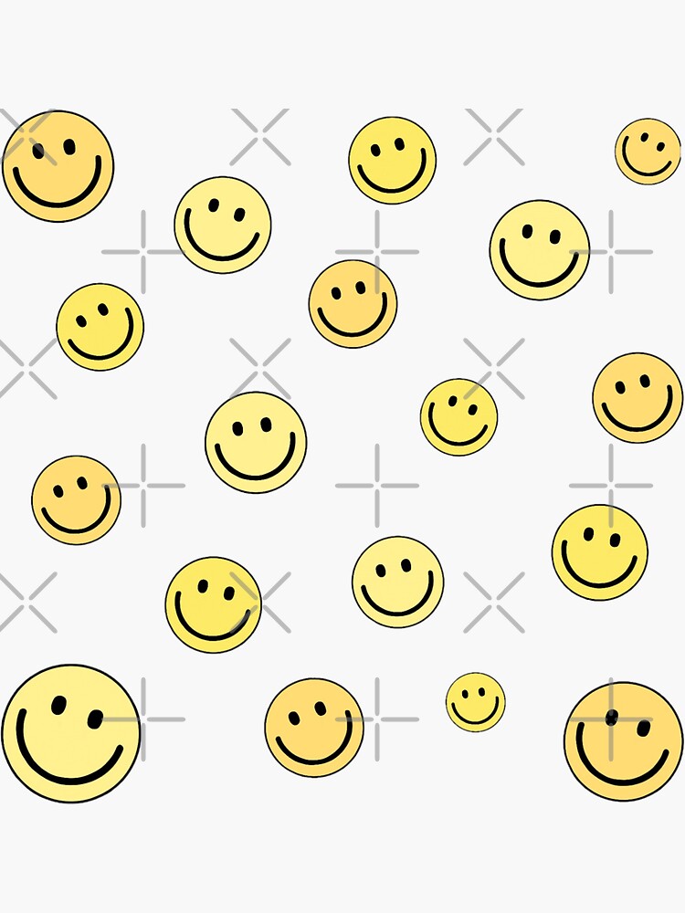 smiley face colorful Sticker for Sale by happylifee