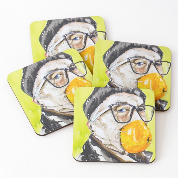Item preview, "Orange Snout" painting drawing illustration corona mask fun designed and sold by Anna Härtelt.