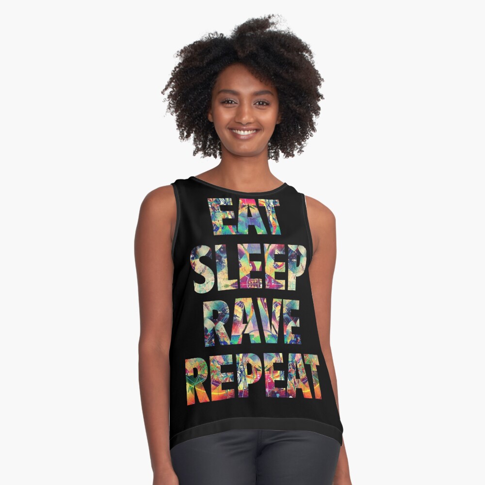 Eat sleep rave repeat best sale tank top