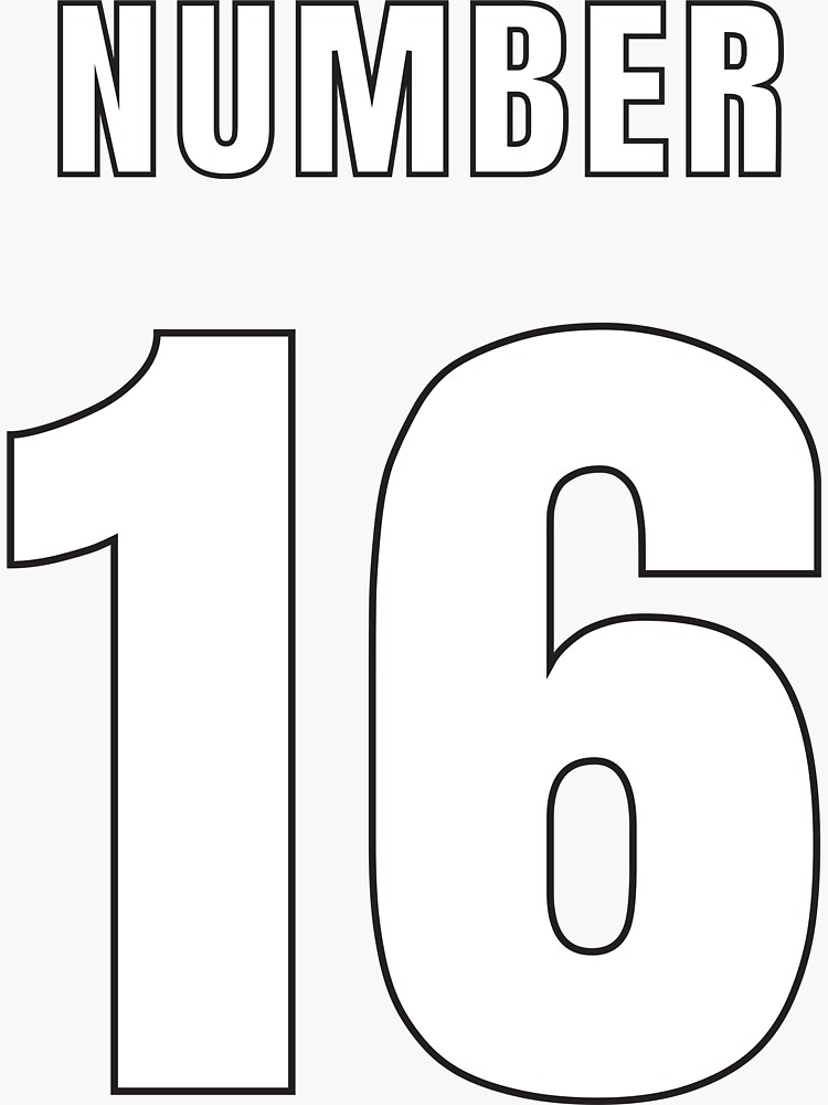 number-16-front-print-sticker-for-sale-by-mrsimpler-redbubble