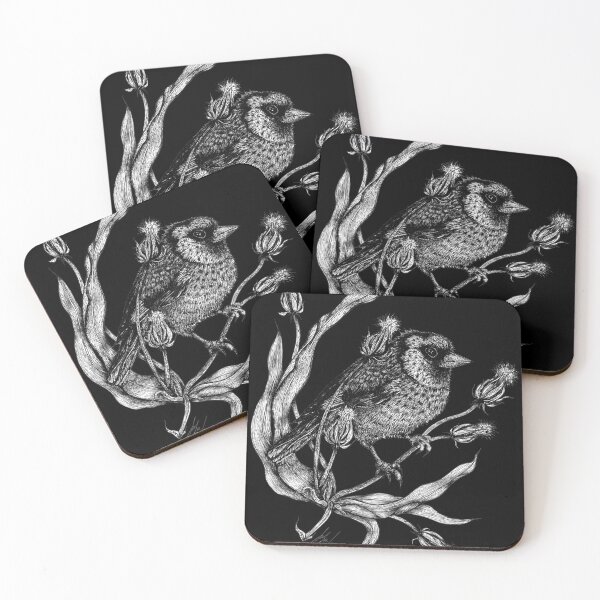 Item preview, Sweet bird Dorothee with plant black designed and sold by Susanne Margarete Lutz.