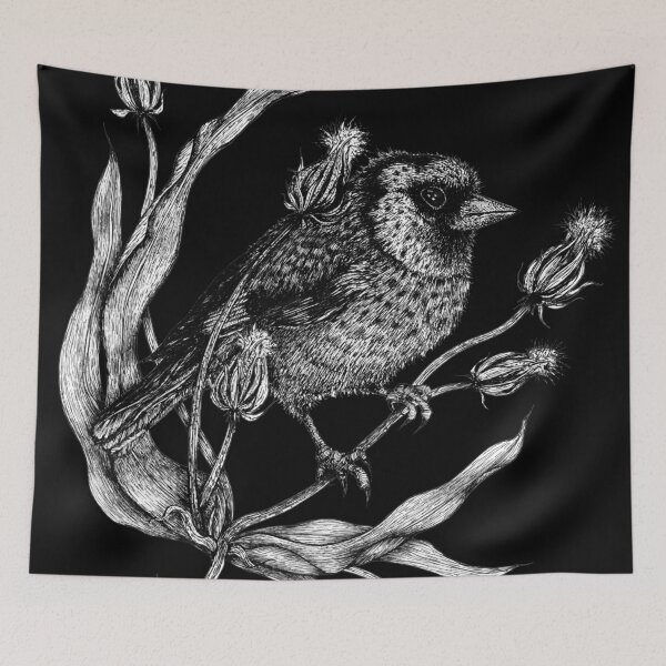 Item preview, Sweet bird Dorothee with plant black designed and sold by Susanne Margarete Lutz.