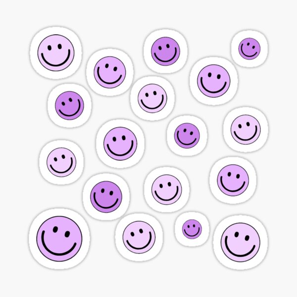 Item preview, Happy Smiley Emoji Faces Pattern Set Purple Color designed and sold by Barolina.
