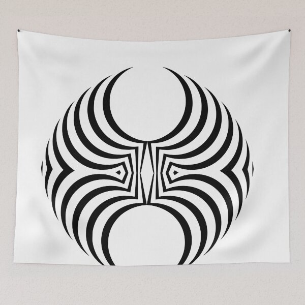 Item preview, Mirrored curves in black and white pattern designed and sold by Treemonk.