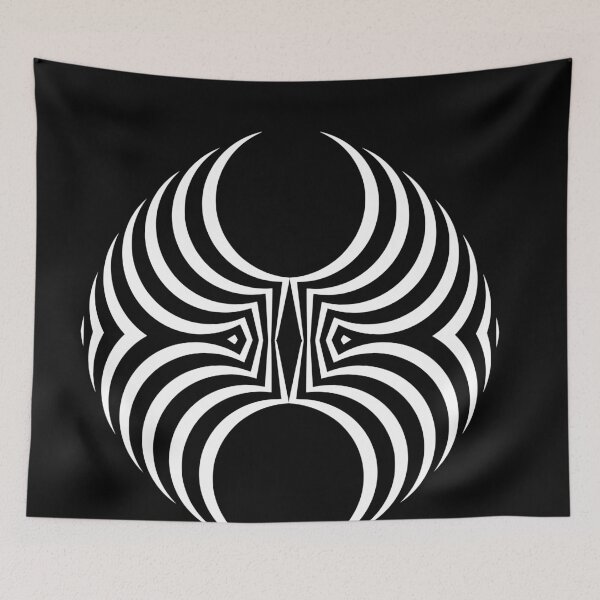 Item preview, Mirrored curves in black and white pattern designed and sold by Treemonk.