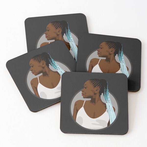 Item preview, Black Woman with Braids | Nova - Original (Dark Background) designed and sold by ladyfacecreates.