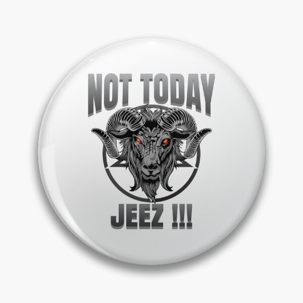 Item preview, Not today Jesus, not today jeez, not bad days gray tone baphomet illustration designed and sold by Lekrock.
