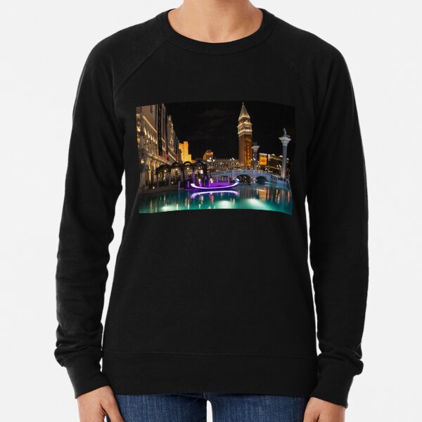 Iluminando la noche en neón: coloridos canales y góndolas en el Venetian Las Vegas Sudadera ligera