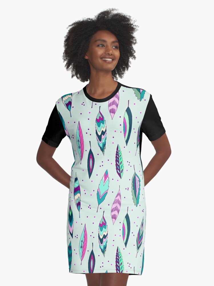 Leaf print hotsell shirt dress