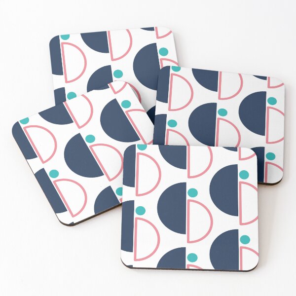 Item preview, Blue and pink ornament from semicircles designed and sold by parkinsmack.