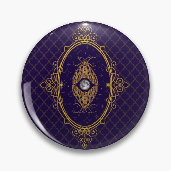 Item preview, Blue and gold fantasy moth and moon design designed and sold by CreativeStrand.
