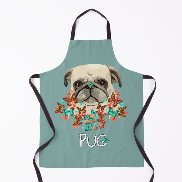 Item preview, Pug, pug face and colorful butterflies, pug lovers, gift for pug lovers designed and sold by Collagedream.