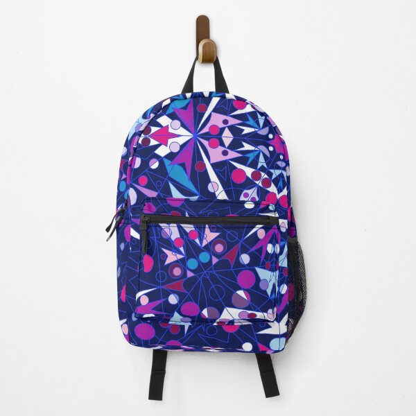 Item preview, patchwork kaleidoscope graphics tracery triangle points pink blue designed and sold by anzhelikamilisa.