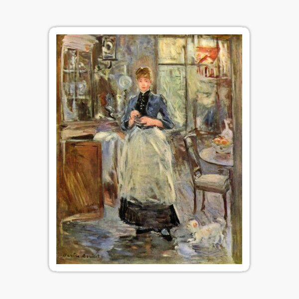 Vintage Fine Art - Berthe Morisot -1841 - Woman at home Sticker