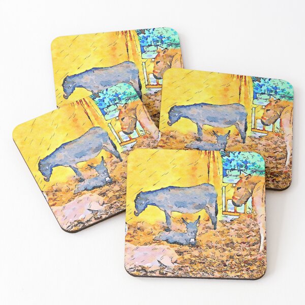 Item preview, Female donkey and puppies lying on the straw designed and sold by Giuseppe Cocco.