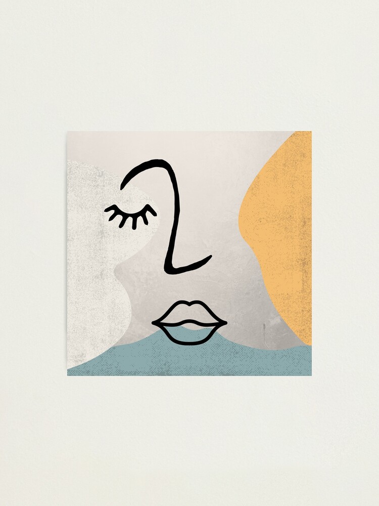 Alternate view of Face Line Drawing Photographic Print