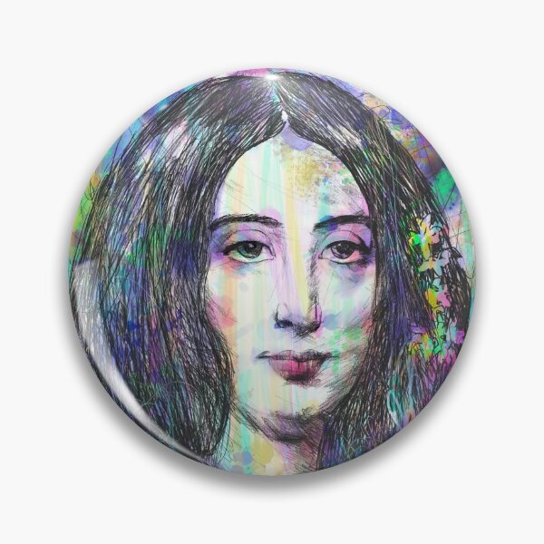 Item preview, GEORGE SAND watercolor and pencil portrait designed and sold by lautir.