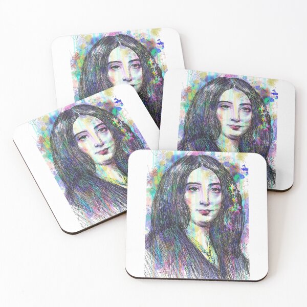 Item preview, GEORGE SAND watercolor and pencil portrait designed and sold by lautir.