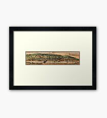 Heidelberg Vintage map.Geography Germany ,city view,building,political,Lithography,historical fashion,geo design,Cartography,Country,Science,history,urban Framed Print