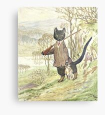 Jagd auf schwarze Katze von Beatrix Potter Metalldruck