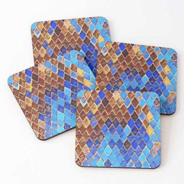 Item preview, GALATHI Surface Blocks Gold Blue - Pattern designed and sold by Galathi Designs.