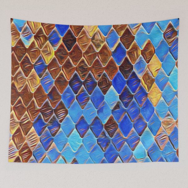 Item preview, GALATHI Surface Blocks Gold Blue - Pattern designed and sold by Galathi Designs.