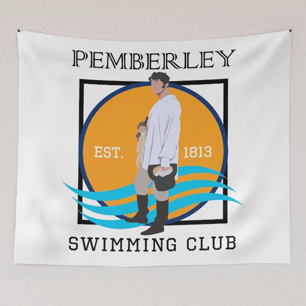 Item preview, Pemberley Swimming Club Est. 1813 - Pride and Prejudice BLACK designed and sold by laracxxx.